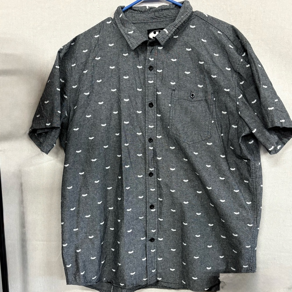 Batman Dark Gray Button-Down Shirt